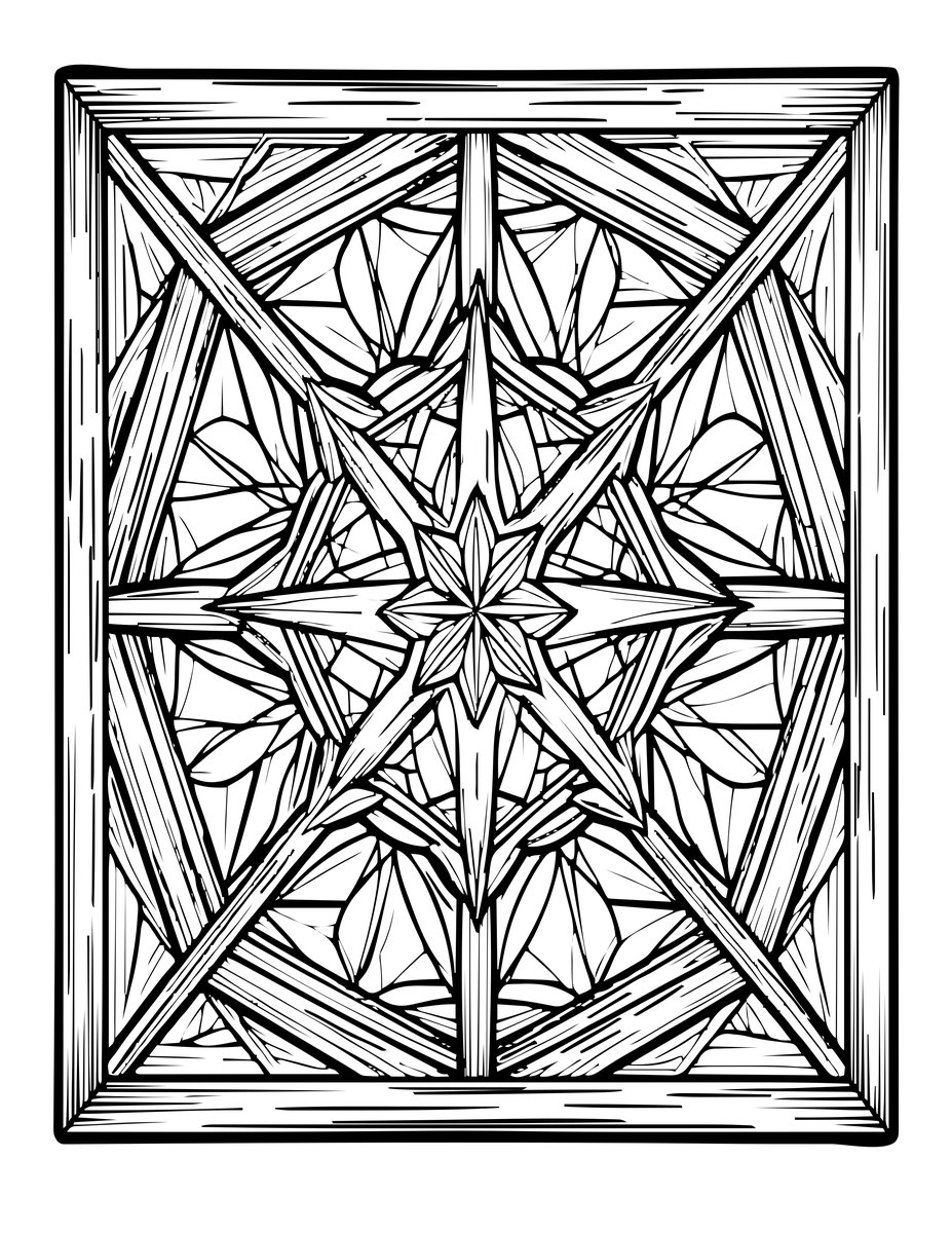 Painted Wood Ceiling - free printable coloring page