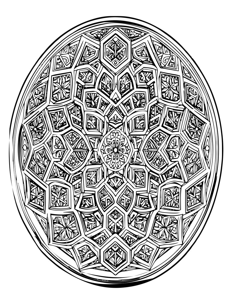 Stucco Muqarnas - free printable coloring page