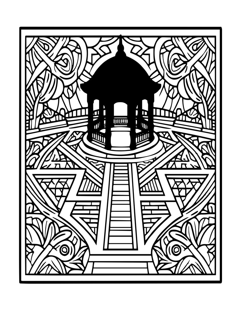 Marrakech Garden - free printable coloring page