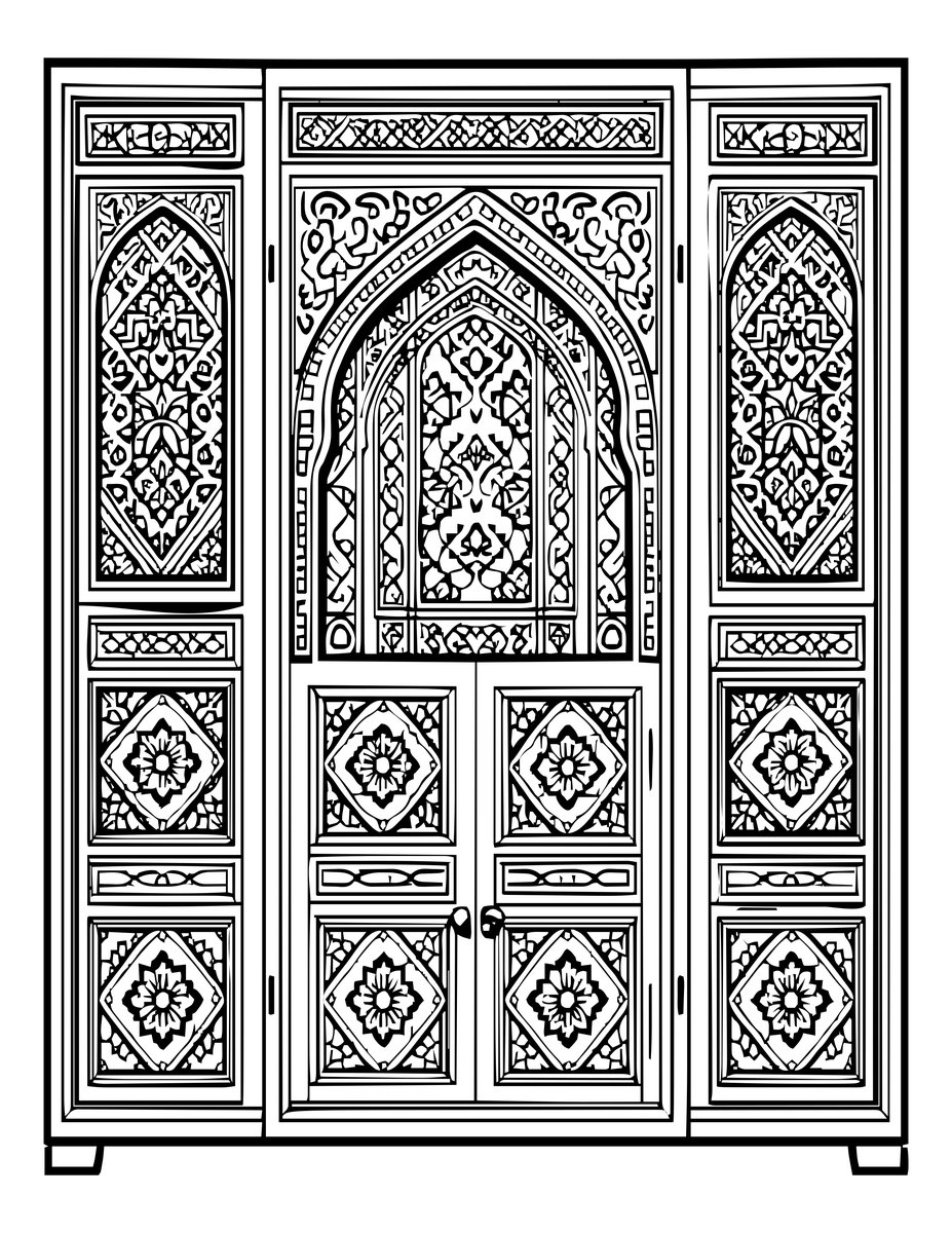 Bou Inania Madrasa - free printable coloring page