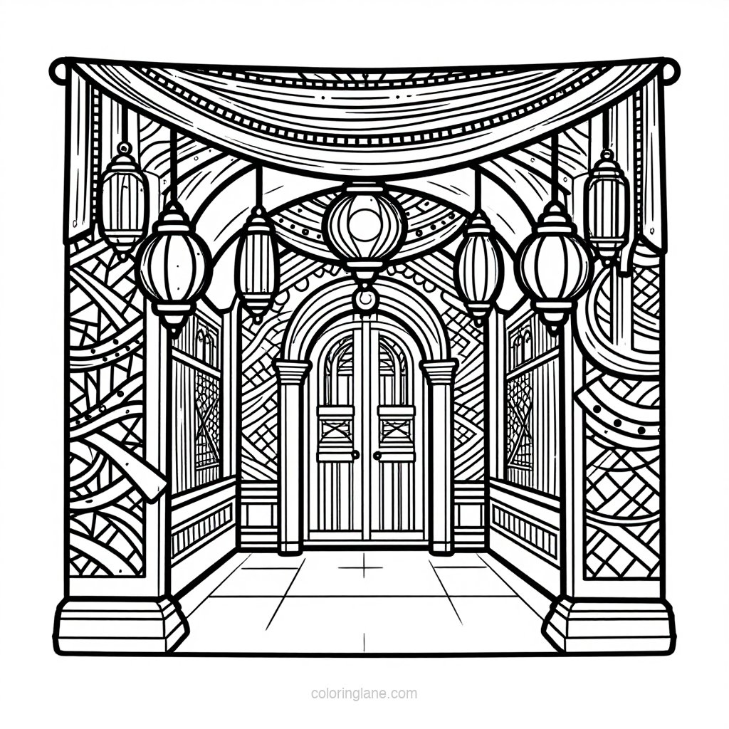 Souk Archway - free printable coloring page