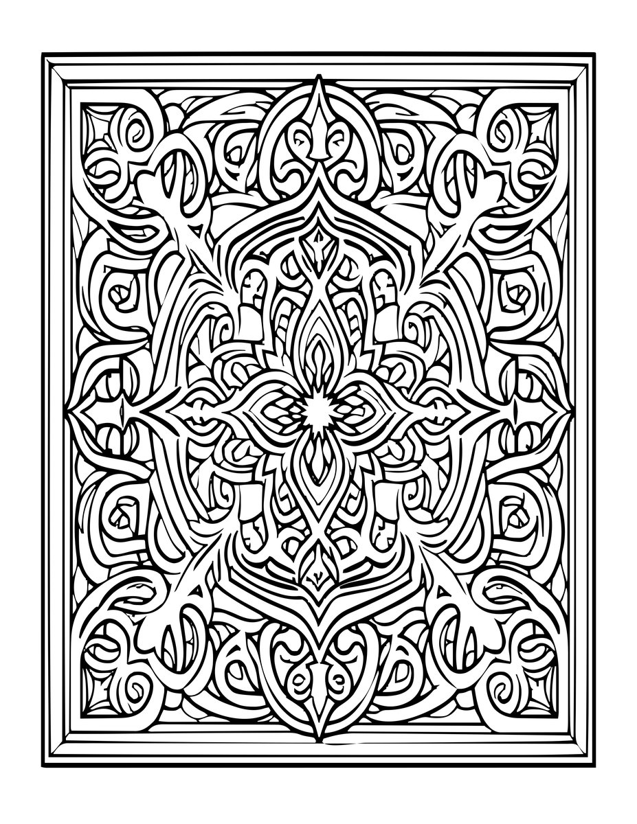 Carved Plaster Wall - free printable coloring page