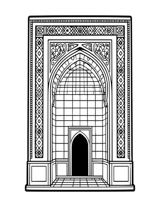 Hammam Entrance - Free printable coloring page