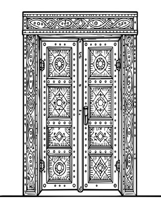 Berber Door - Free printable coloring page