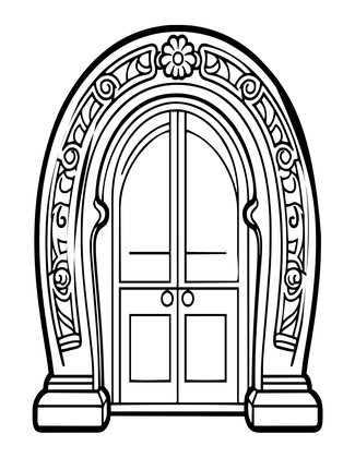 Horseshoe Arch Gateway - Free printable coloring page