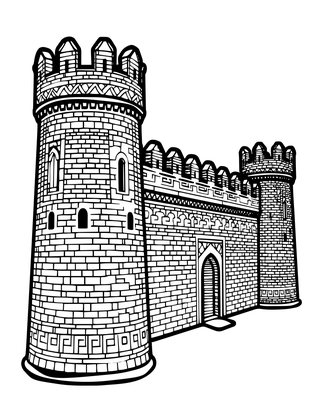 Coastal Medina Wall - Free printable coloring page