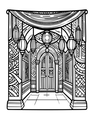 Souk Archway - Free printable coloring page