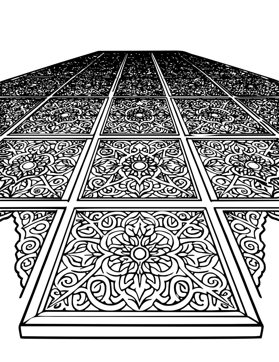 Mosque Floor - free printable coloring page