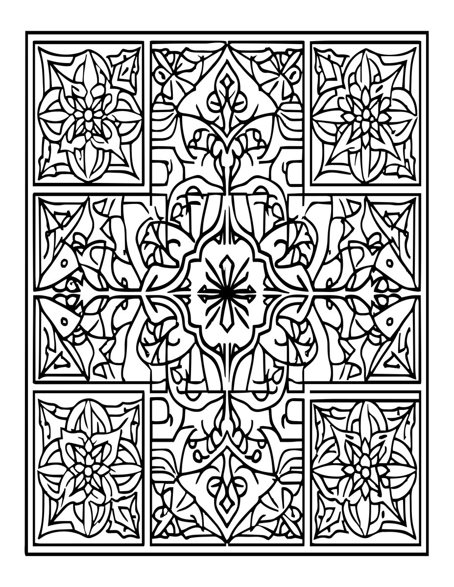 Border Design - free printable coloring page