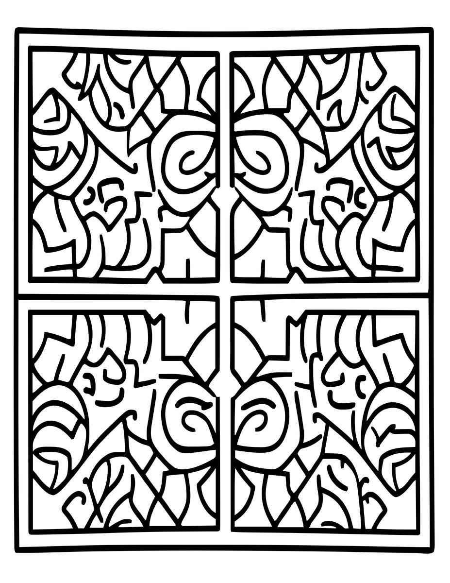 Contrast Pattern - free printable coloring page