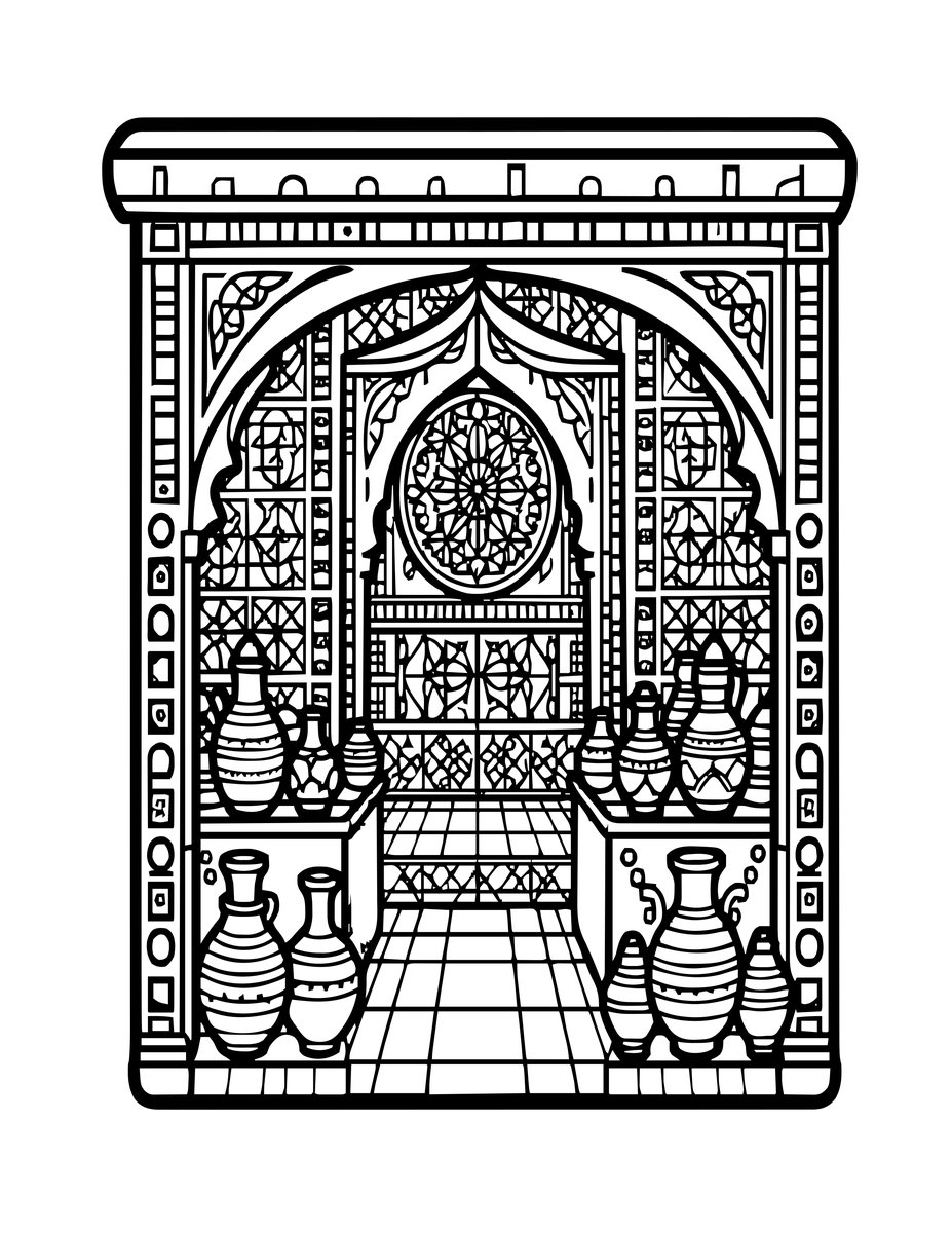 Market Stall - free printable coloring page