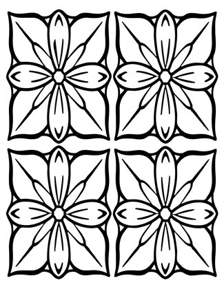 Floral Geometric - Free printable coloring page