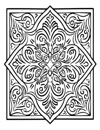 Single Tile Design - Free printable coloring page
