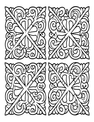 Arabesque Tile - Free printable coloring page