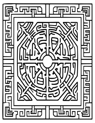 Tile with Calligraphy - Free printable coloring page