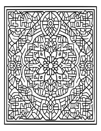 Zellige Wall - Free printable coloring page