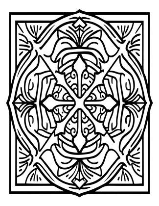 Square Medallion - Free printable coloring page