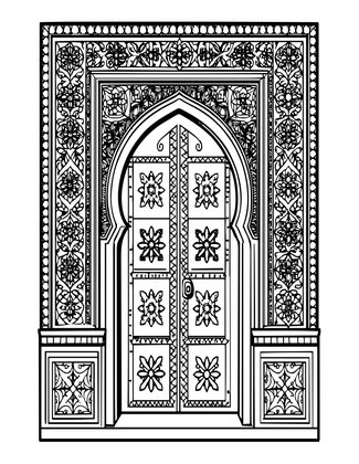 Door Surround - Free printable coloring page