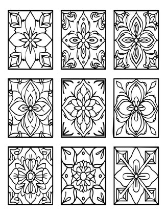 Tile Variations - Free printable coloring page