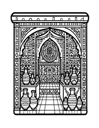Market Stall - Free printable coloring page