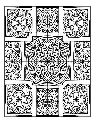 Riad Courtyard - Free printable coloring page