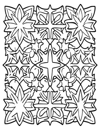 Star and Cross - Free printable coloring page