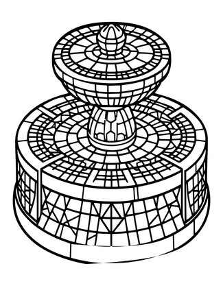 Fountain Base - Free printable coloring page