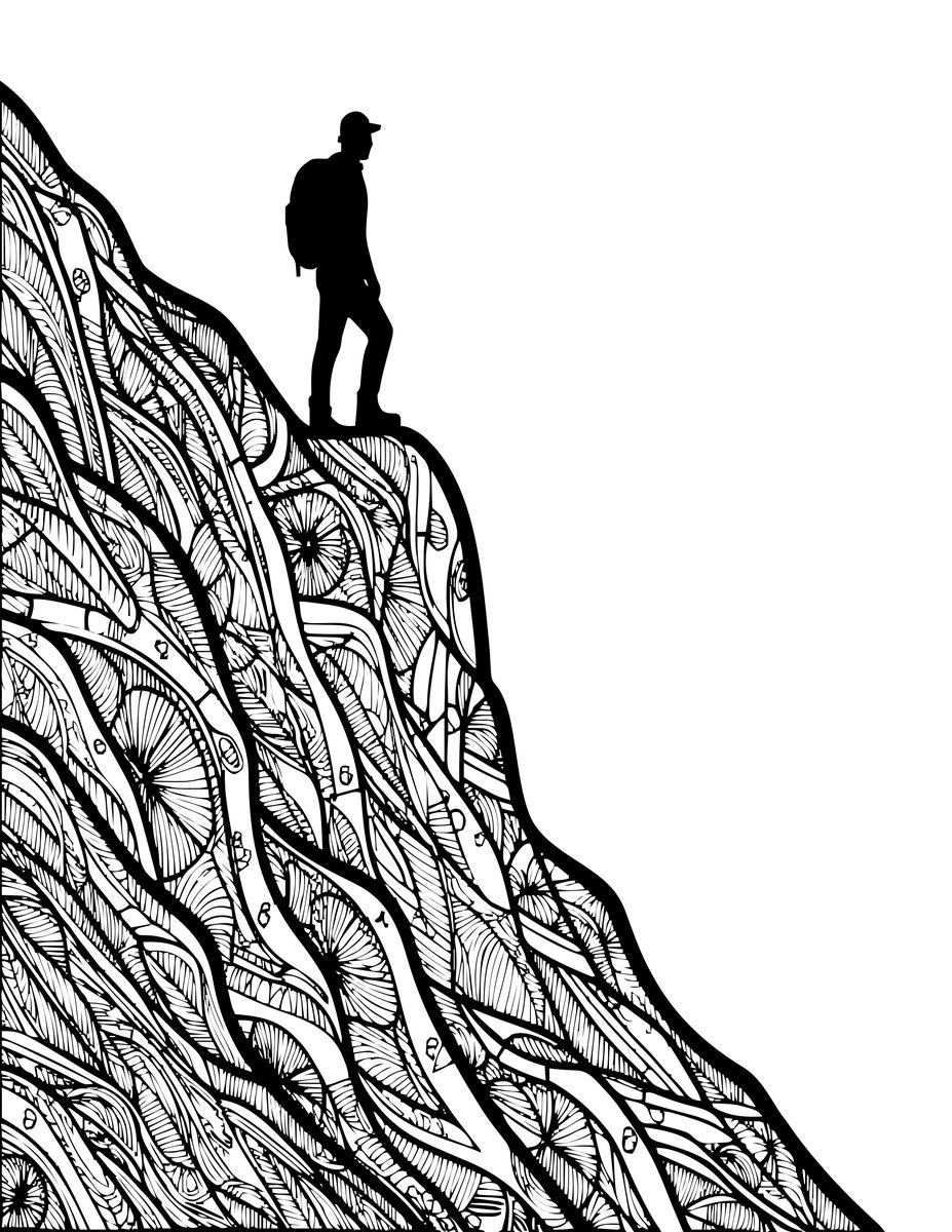 Ridgeline Walk - free printable coloring page