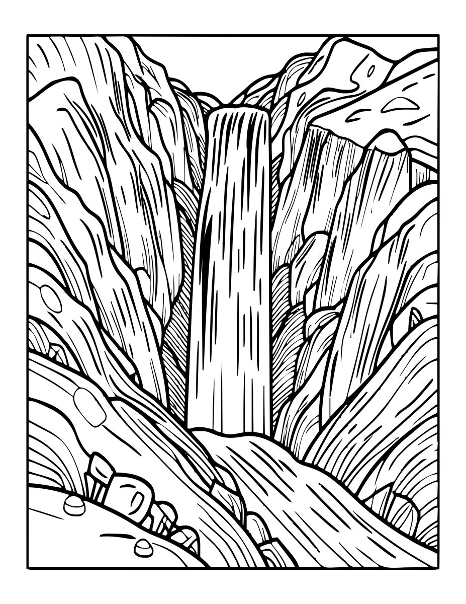 Spring Snowmelt - free printable coloring page