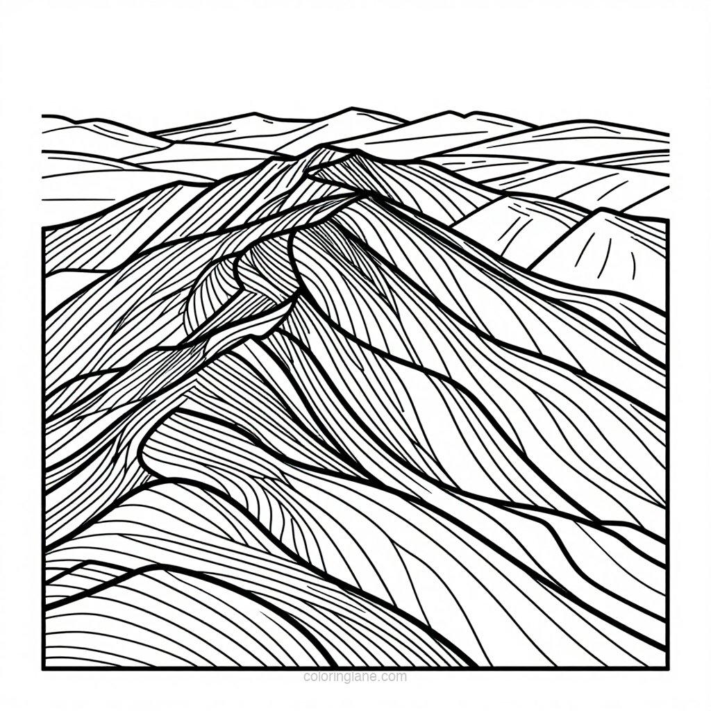 Summit View - free printable coloring page