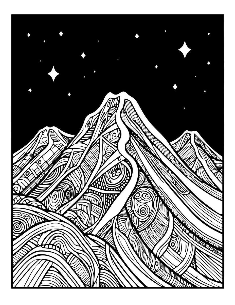 Night Sky - free printable coloring page