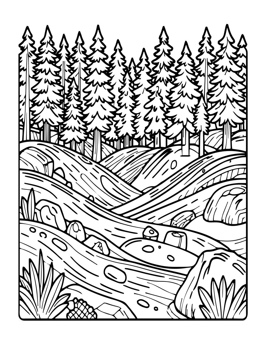 Treeline Zone - free printable coloring page