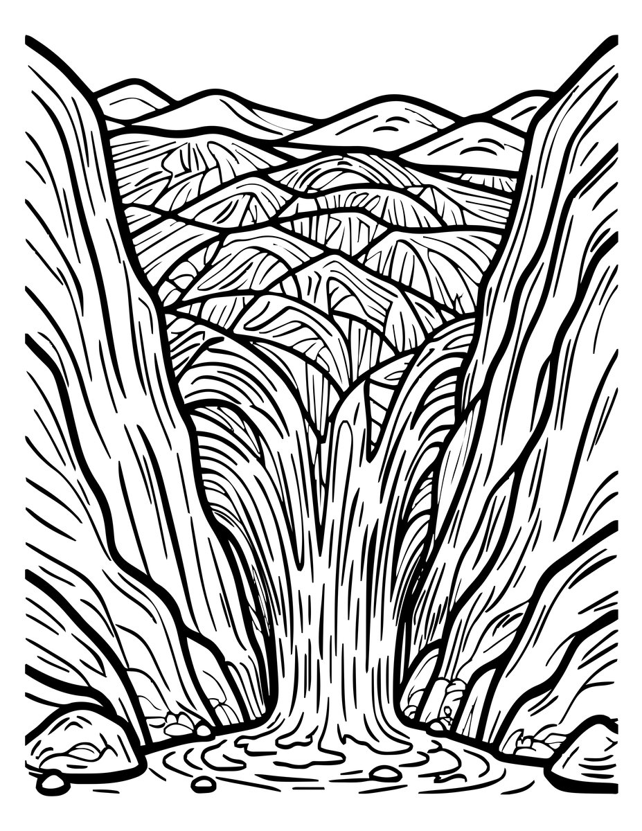 Glacier Scene - free printable coloring page