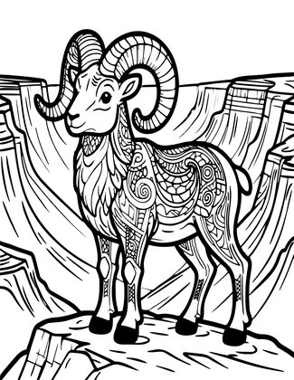 Bighorn Sheep - Free printable coloring page