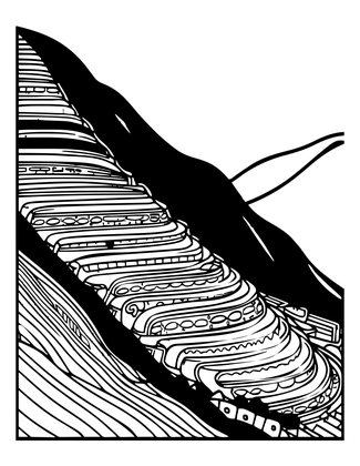 Andes Terraces - Free printable coloring page