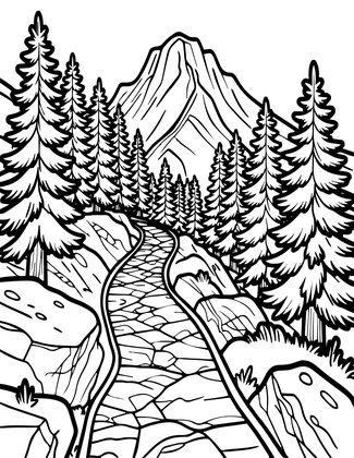 Rocky Trail - Free printable coloring page