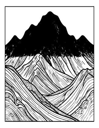 Sunset Alpenglow - Free printable coloring page