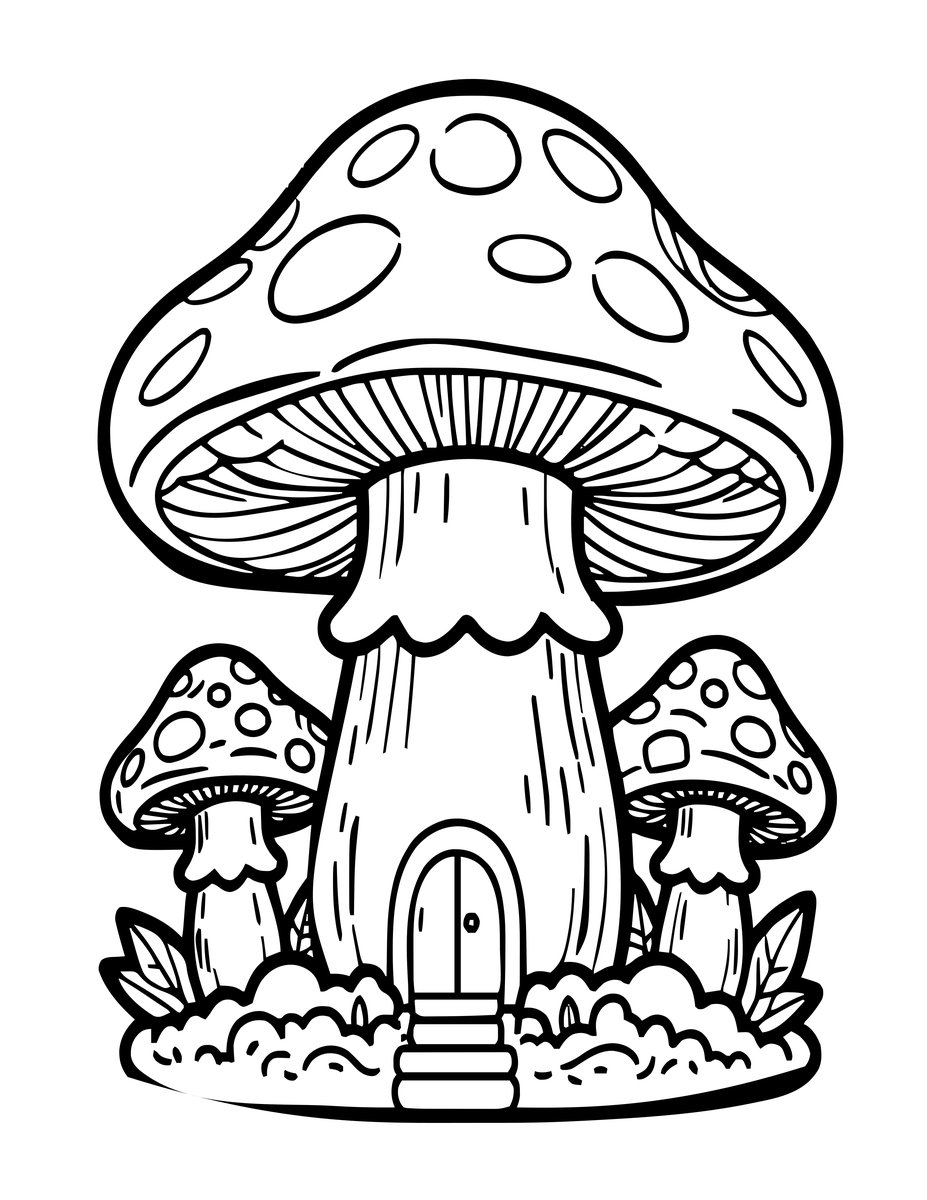 Underground Mushroom - free printable coloring page