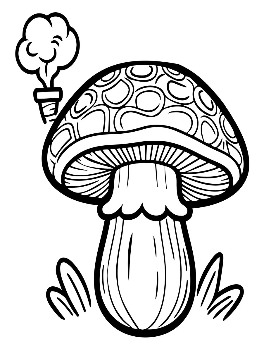 Bolete House - free printable coloring page