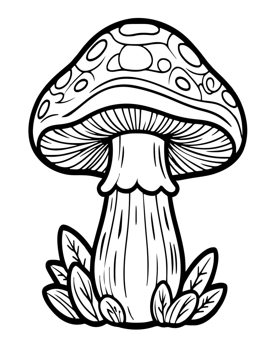 Mushroom Inn - free printable coloring page