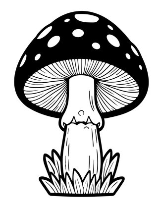 Fly Agaric Home - Free printable coloring page