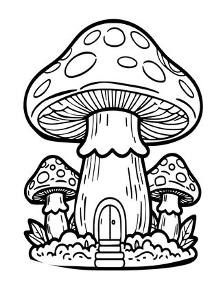 Underground Mushroom - Free printable coloring page
