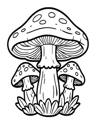 Mushroom School - Free printable coloring page