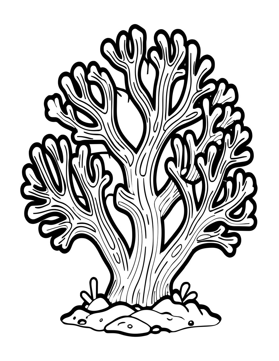 Coral Fungus - free printable coloring page