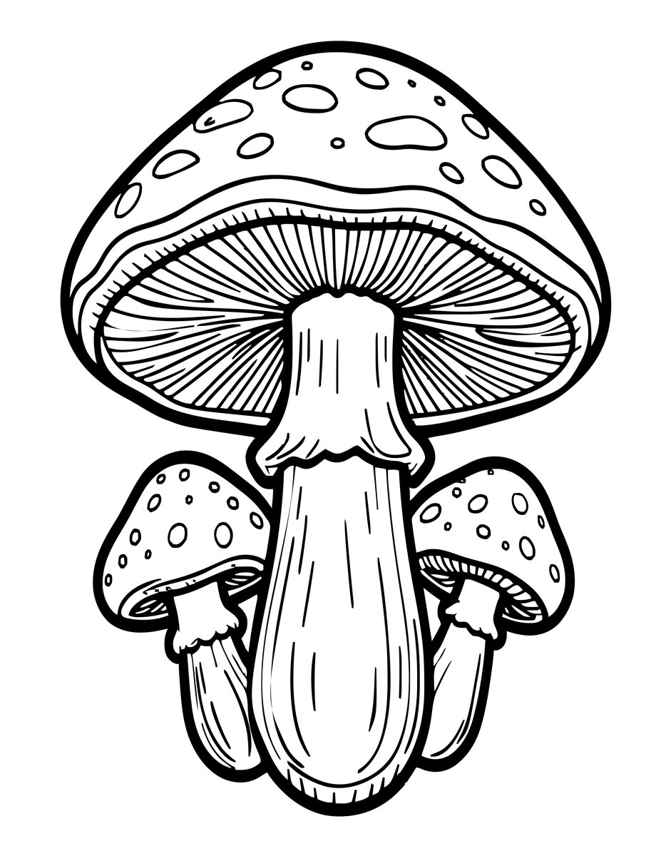 Mushroom Cross-Section - free printable coloring page