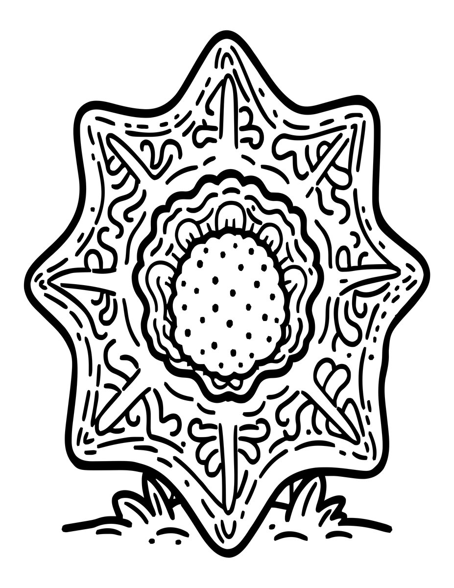 Earthstar - free printable coloring page