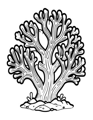 Coral Fungus - Free printable coloring page