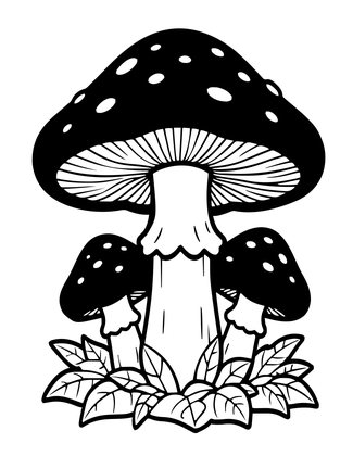 Cup Fungus - Free printable coloring page