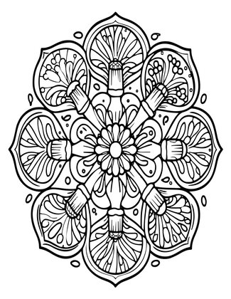Mushroom Mandala - Free printable coloring page