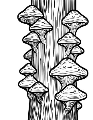 Shelf Fungus - Free printable coloring page